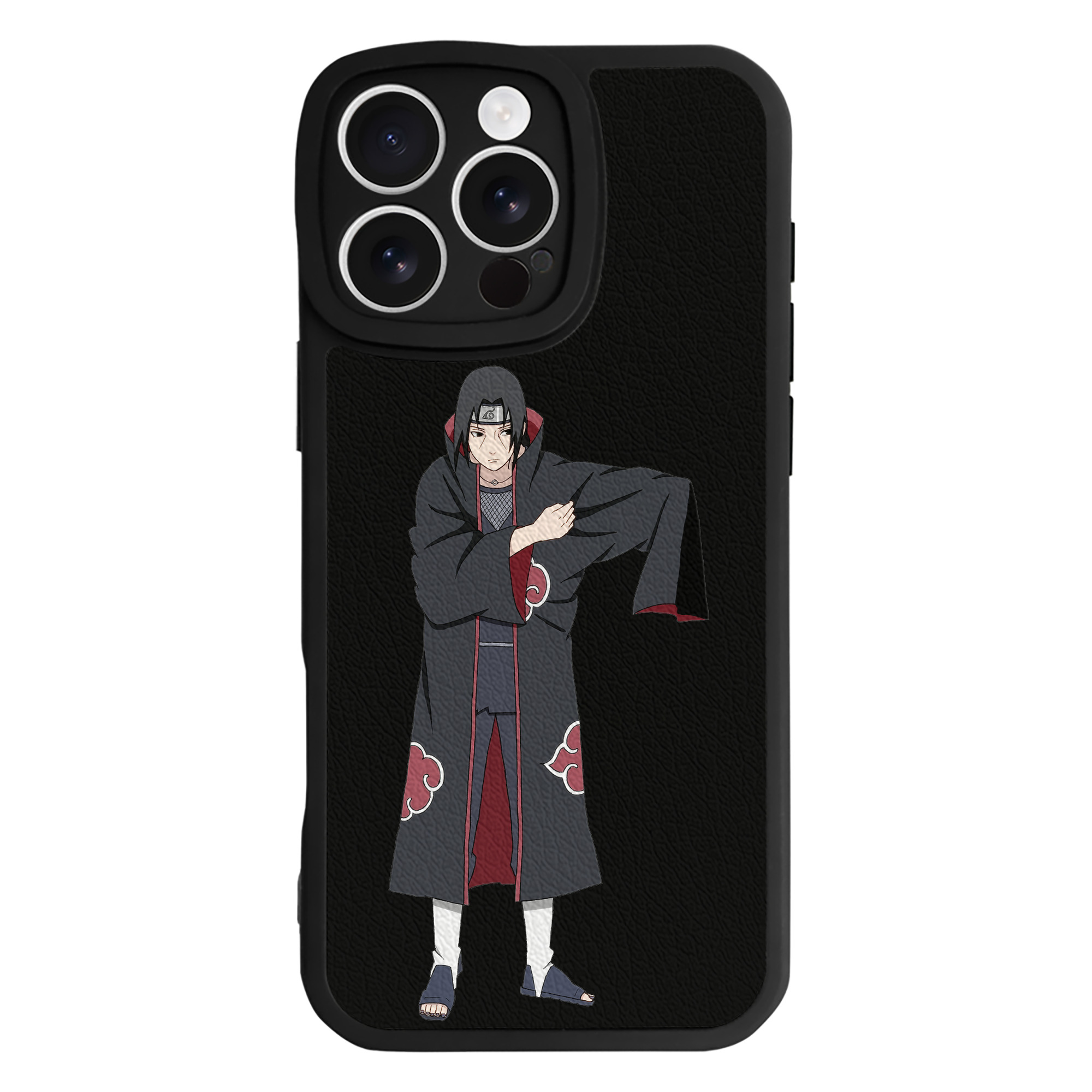（画像用） NARUTO -ナルト- うちは イタチ Uchiha Itachi 【iPhone 16シリーズ対応】シリコンスマホケース（レザー調） 材質：シリコン
